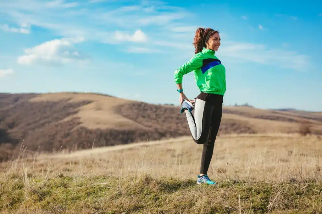 Runner Girl Stretching